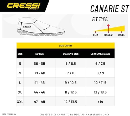 Cressi Canarie Fin Socks Size Chart