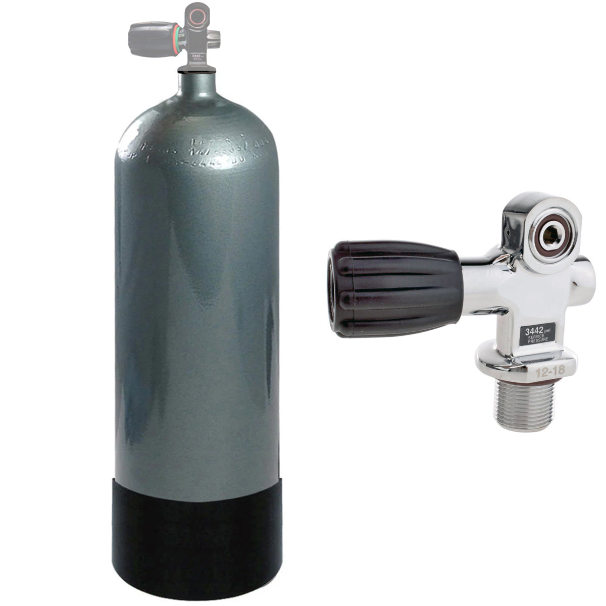 XS Scuba Faber High Pressure Steel Tank - Gun Metal Gray - 100