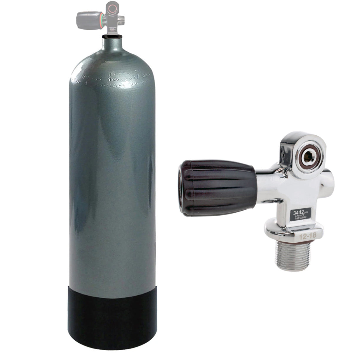 XS Scuba Faber High Pressure Steel Tank - Gun Metal Gray - 120