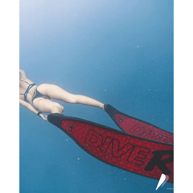 DiveR Inner Red Long Blade Fins Swim