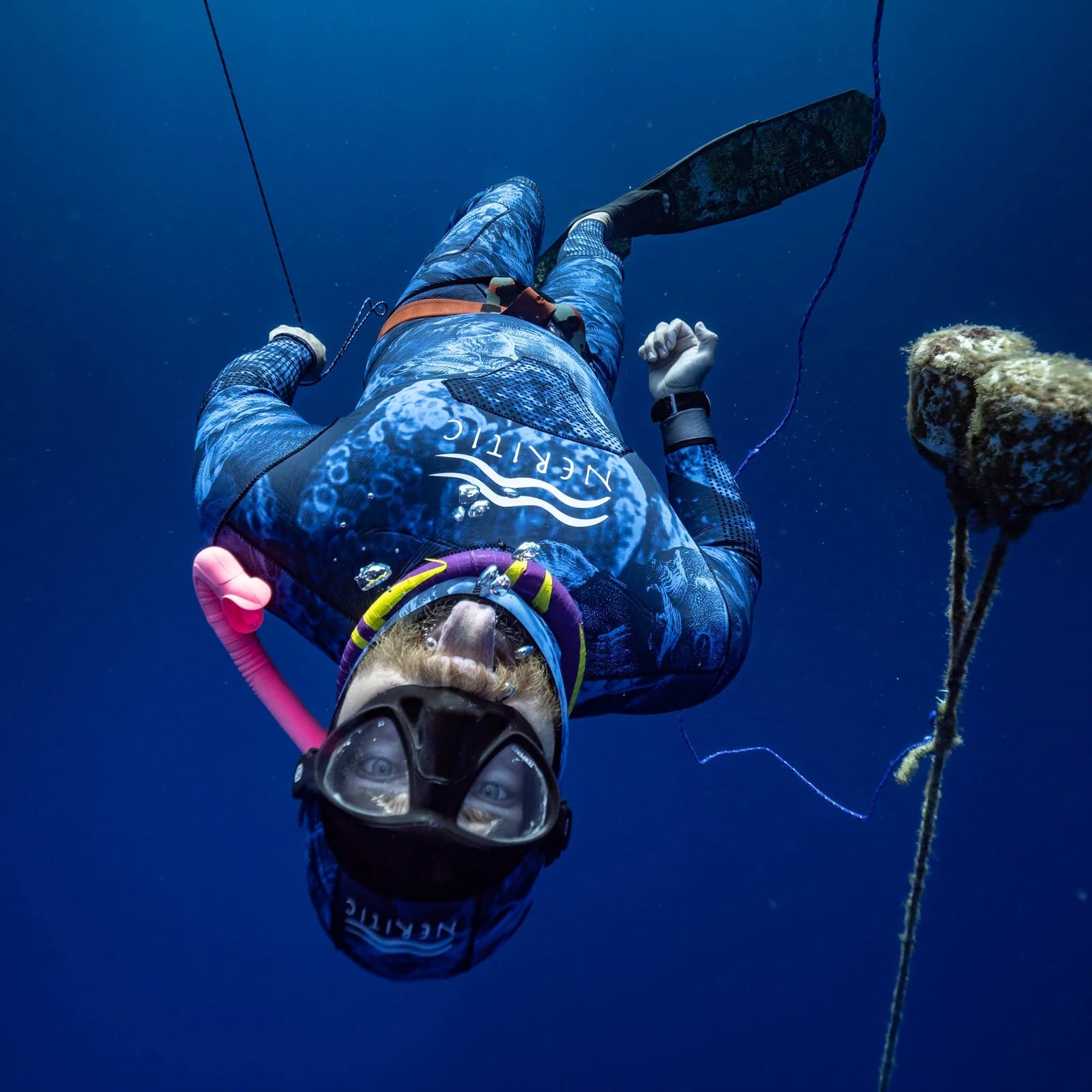 Neritic Diving Open Cell Wetsuit - Blue Tribolite Camo