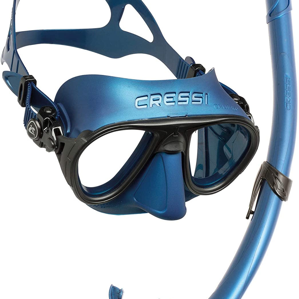 Cressi Calibro Mask & Corsica Snorkel Combo - Blue