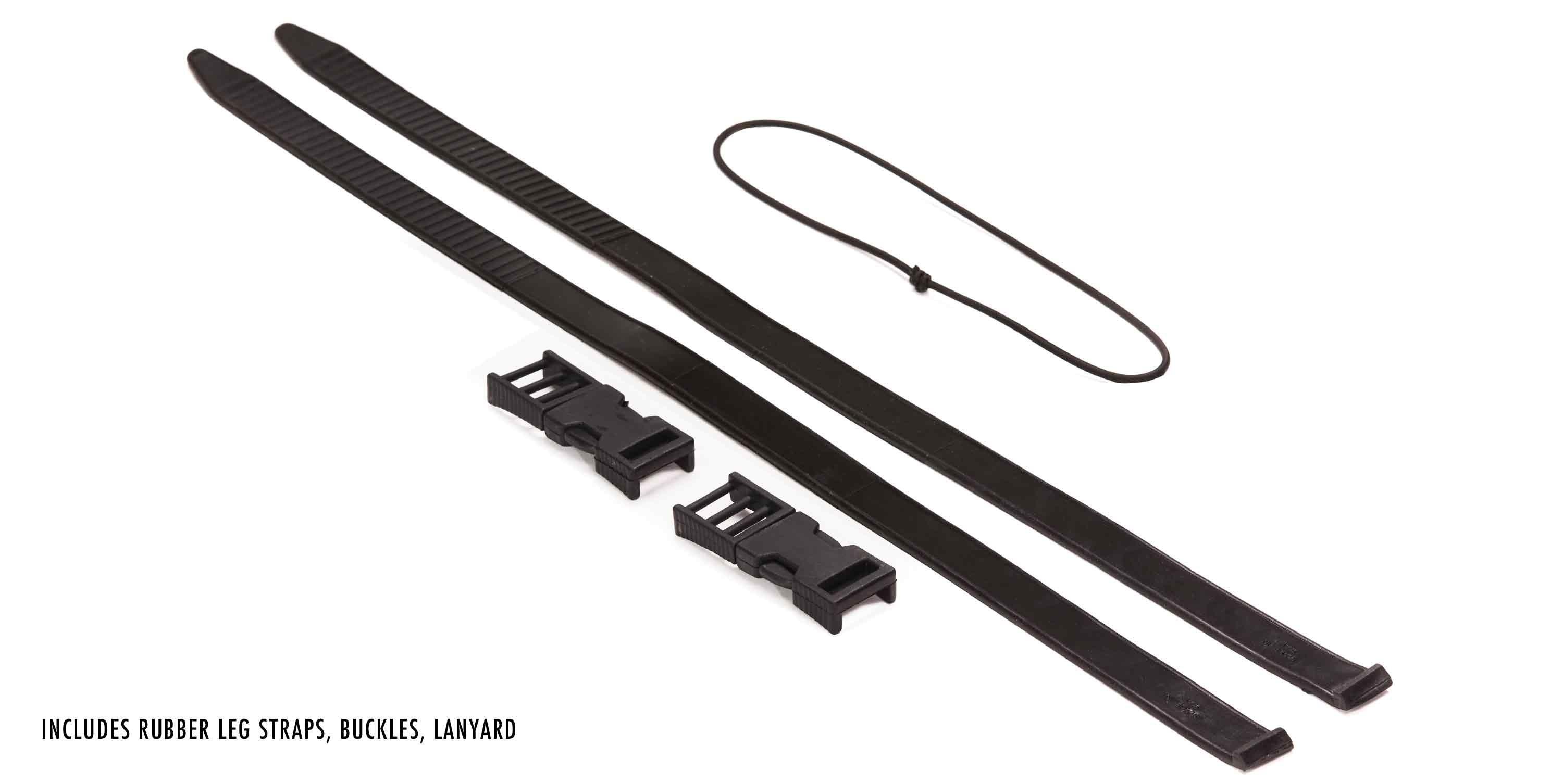 Riffe EDC Knife Rubber Leg Straps, Buckles and Lanyard