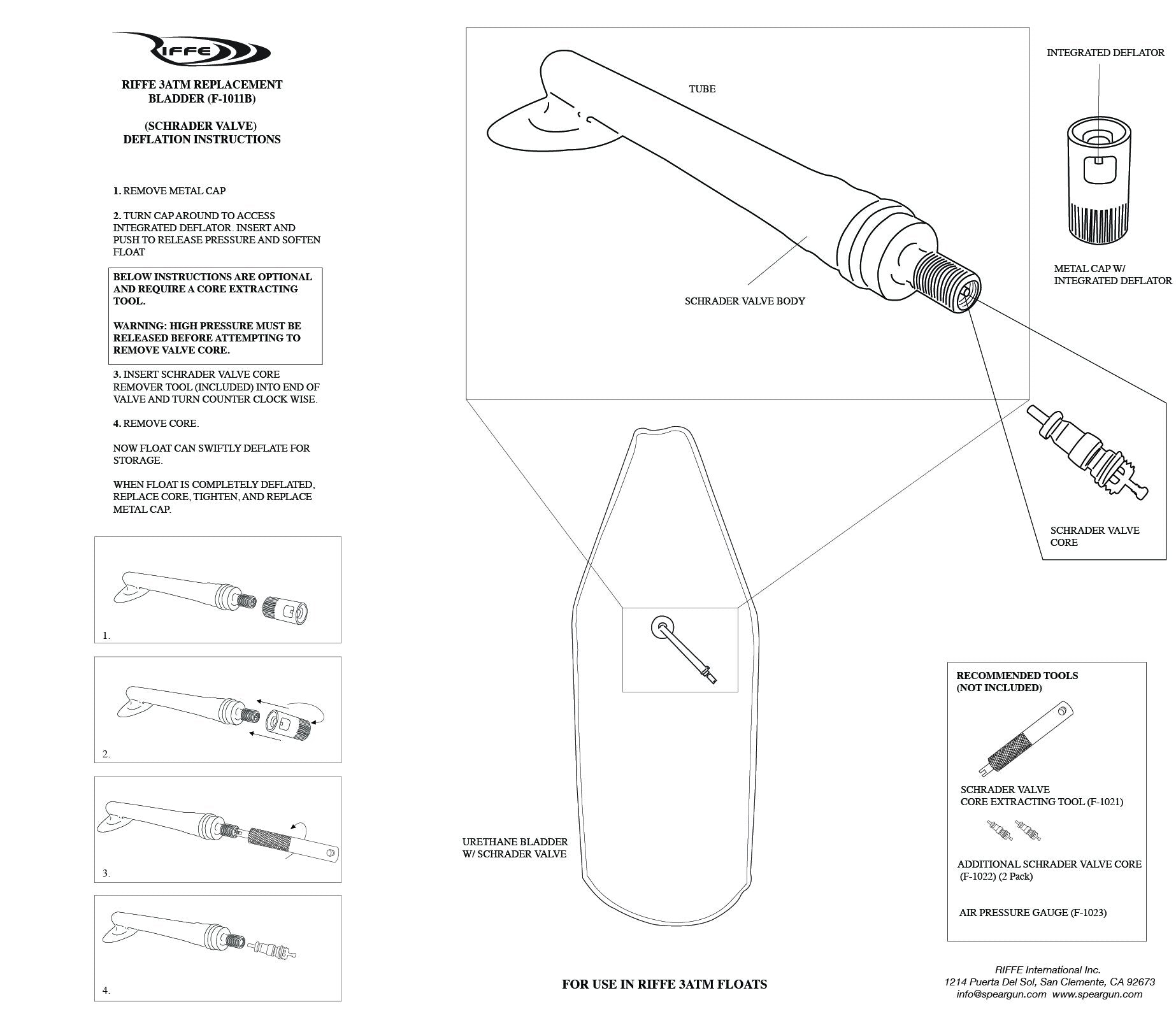 Riffe Replacement Bladder With Schrader Valve