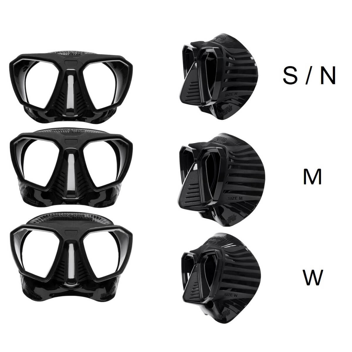 Scuba Pro D-Mask size chart