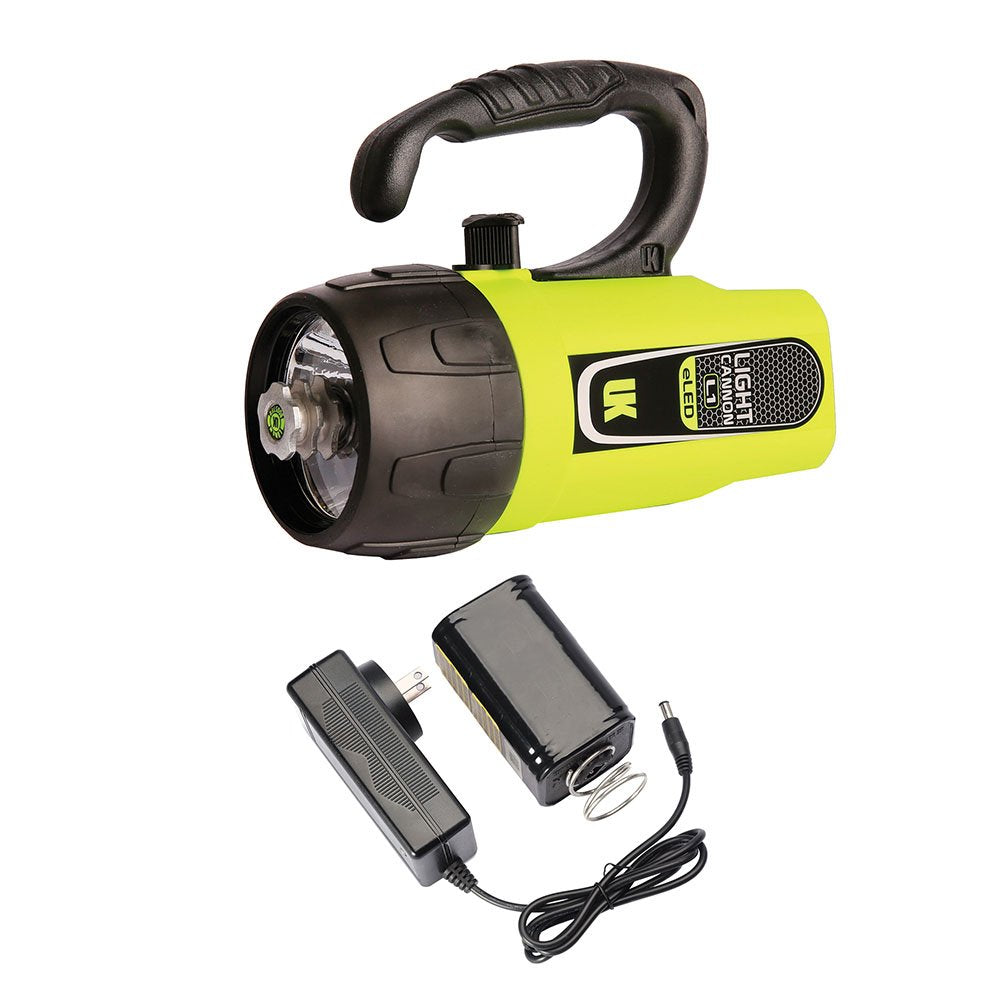 UK Light Cannon eLED (L1) w/ NiMH Battery/Charger | Lantern Grip | Saftey Yellow