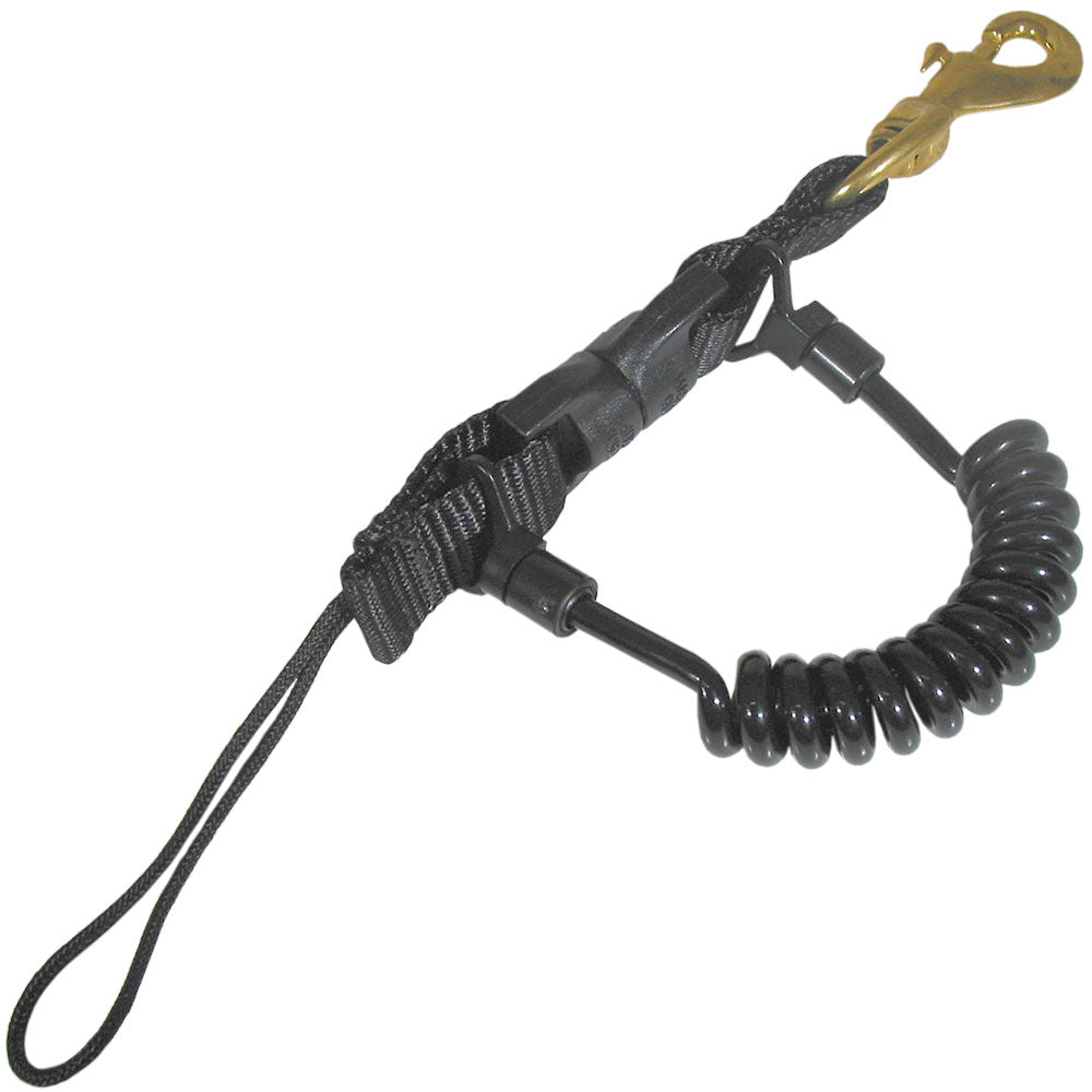 Trident Magna-Clip with Coil Lanyard & Brass Clip